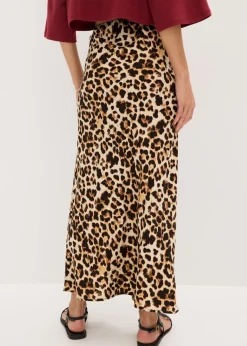 Falda midi de viscosa fluida