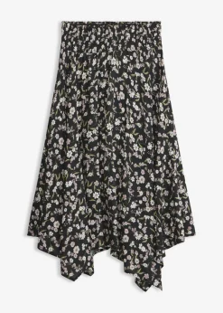 Falda midi de viscosa pura