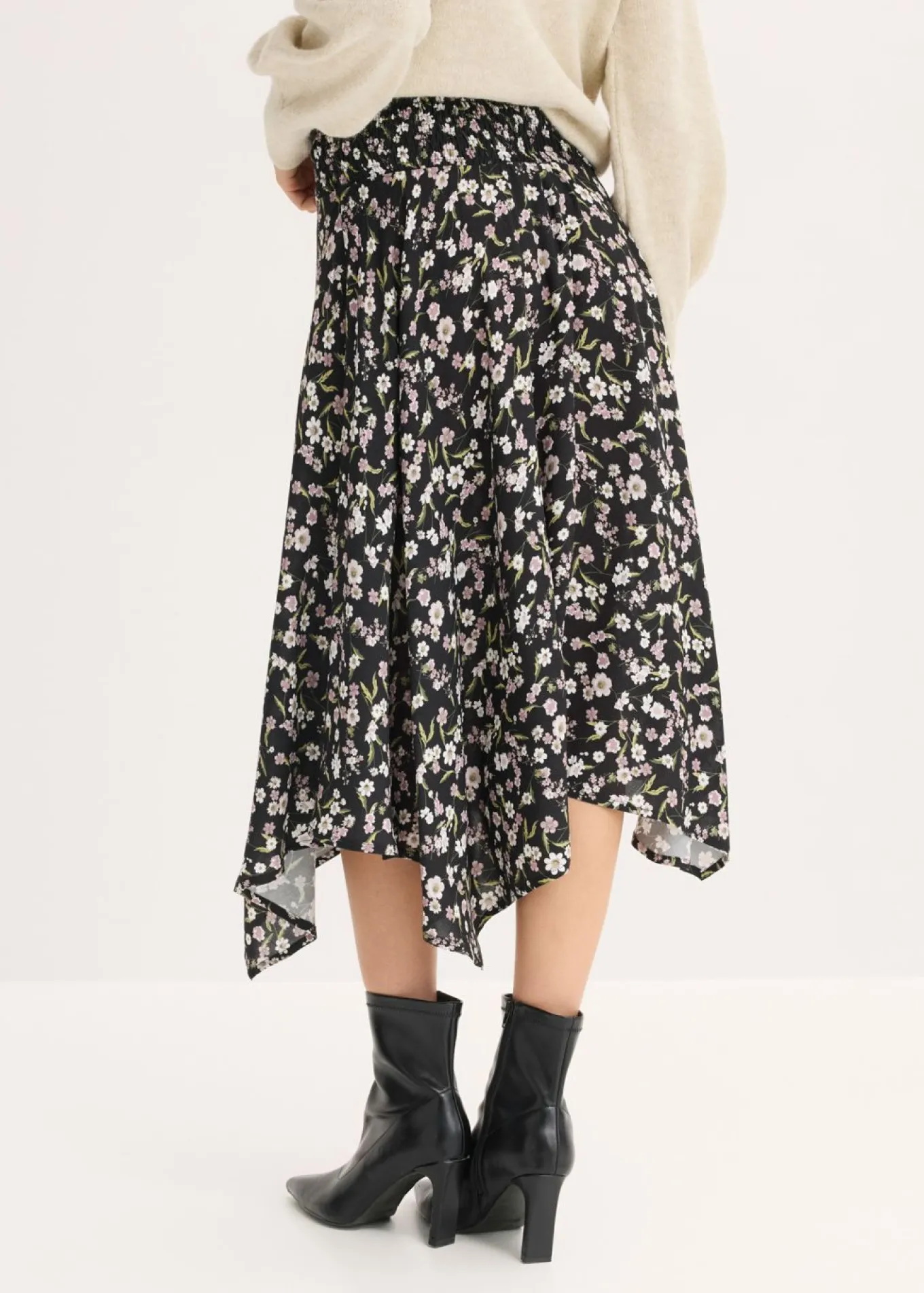 Falda midi de viscosa pura