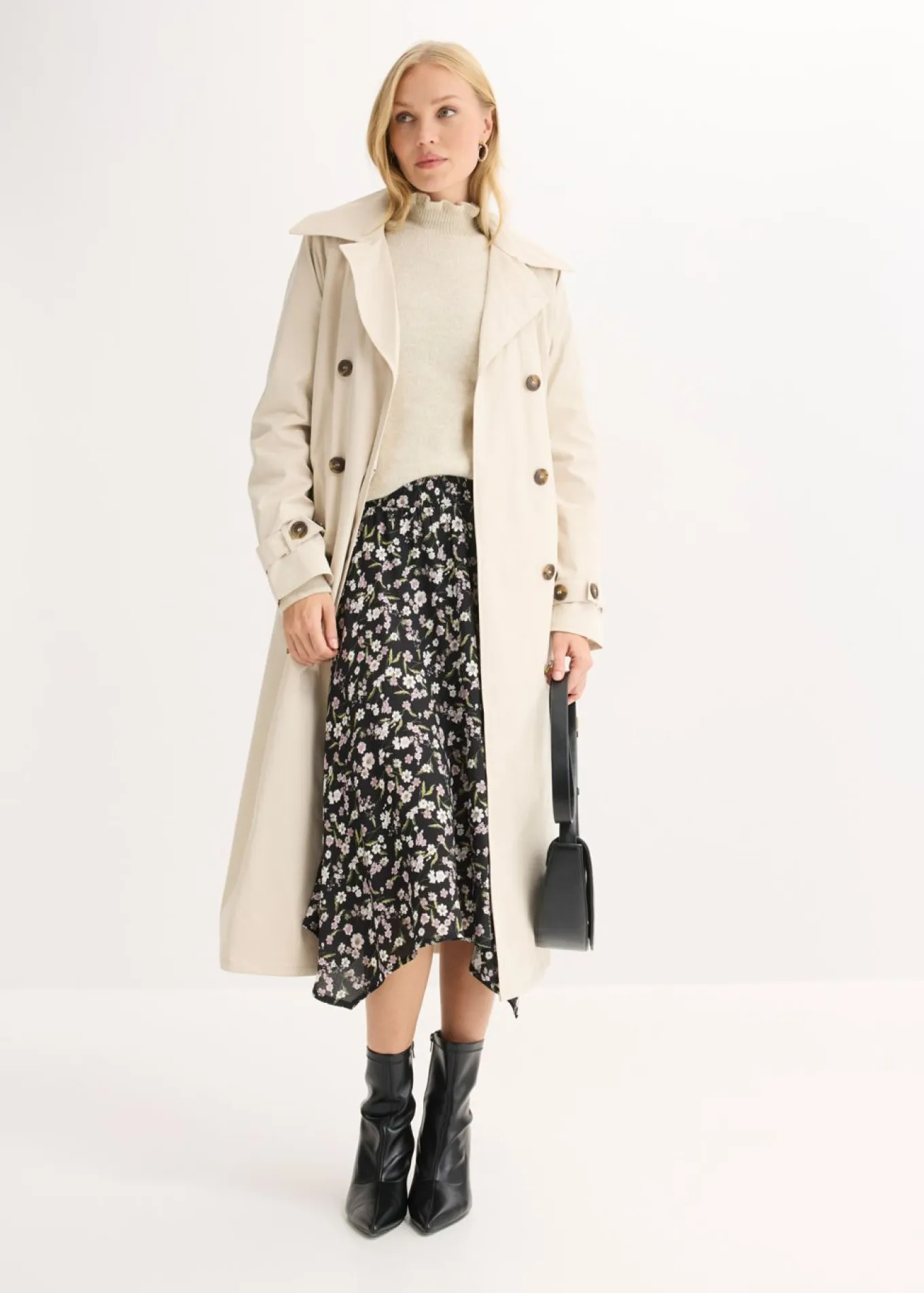 Falda midi de viscosa pura