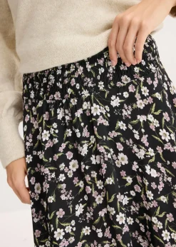 Falda midi de viscosa pura
