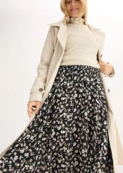 Falda midi de viscosa pura