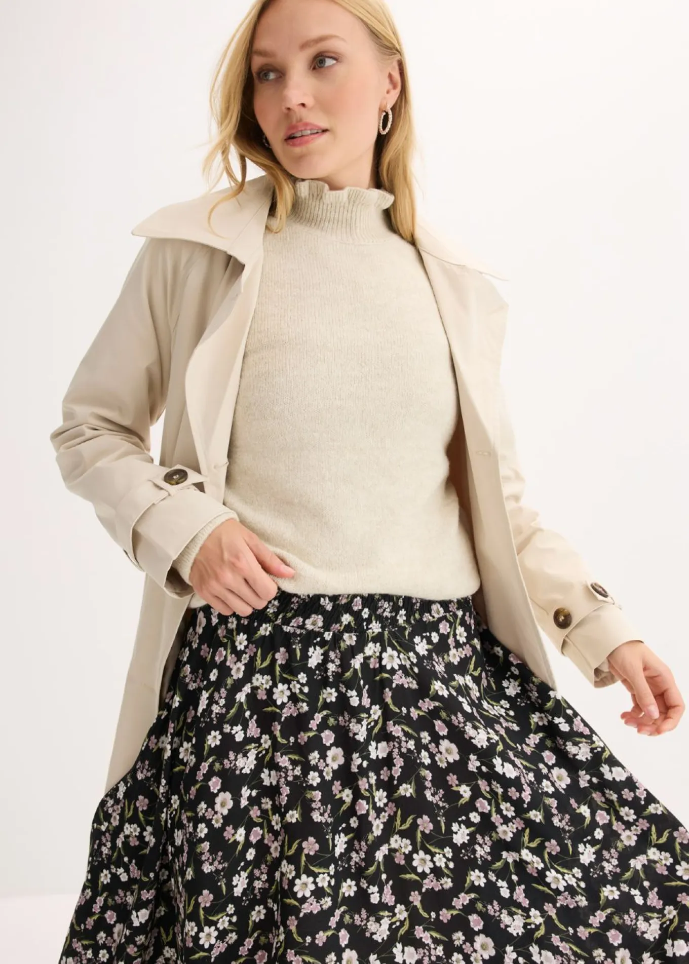 Falda midi de viscosa pura