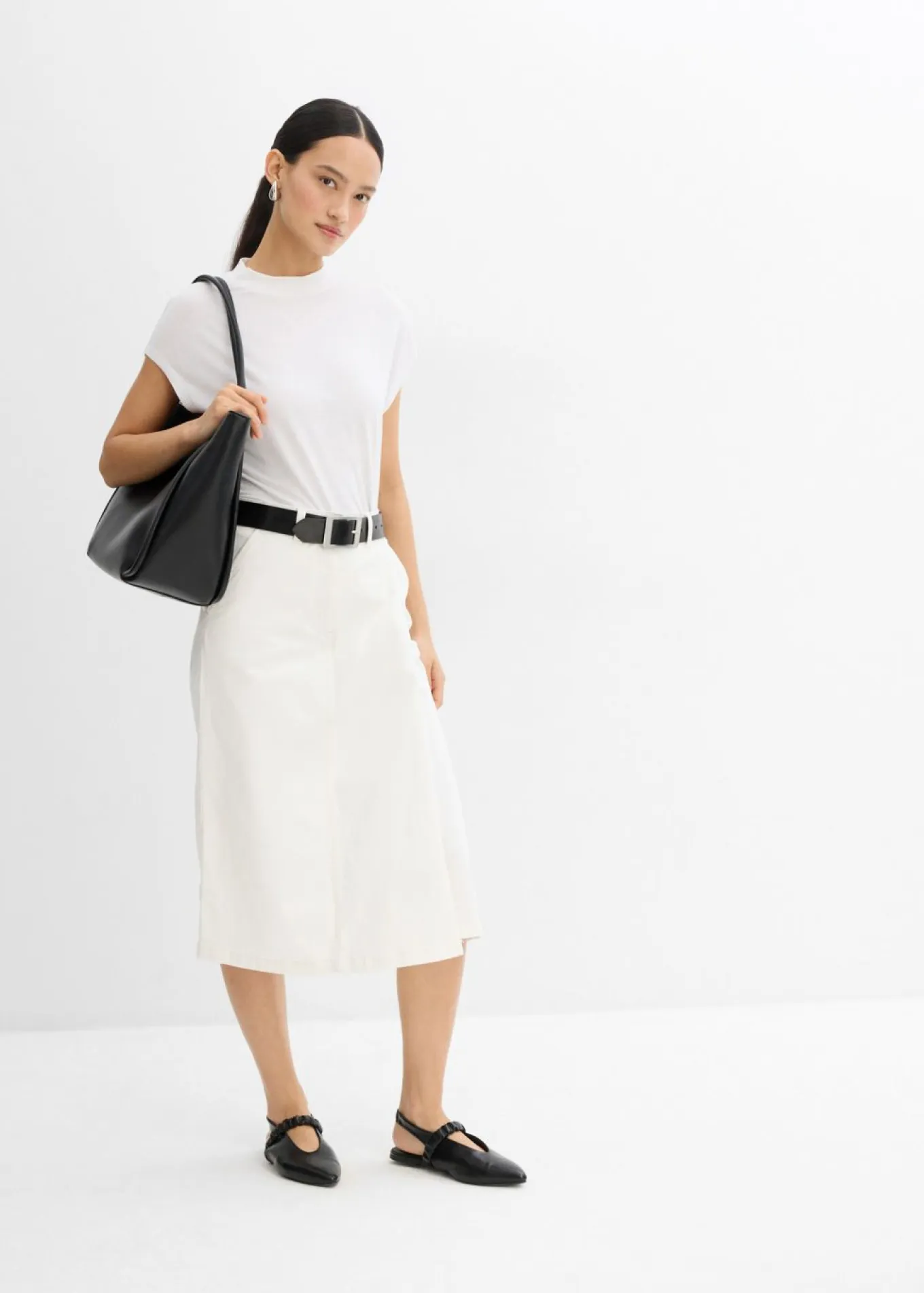 Falda pantalón de mezcla de algodón elástico