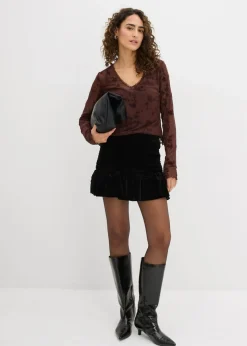 Falda pantalón de terciopelo suave