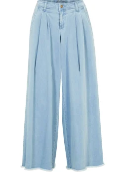 Falda pantalón, vaquera, wide-leg