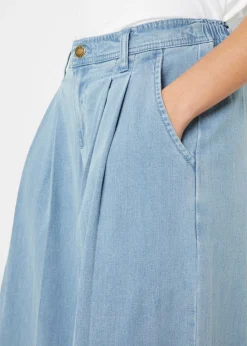 Falda pantalón, vaquera, wide-leg
