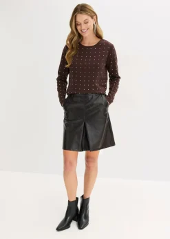 Falda plisada de charol sintético