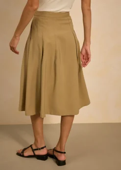 Falda plisada de mezcla de viscosa suave
