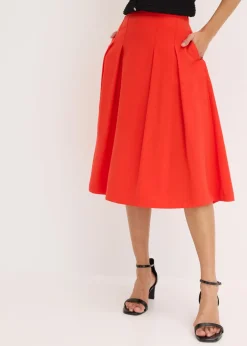 Falda plisada de mezcla de viscosa suave