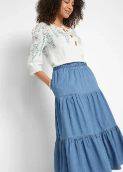 Falda vaquera a capas
