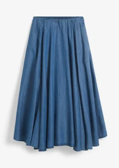 Falda vaquera, high waist, cintura cómoda, de algodón orgánico