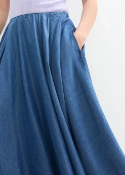 Falda vaquera, high waist, cintura cómoda, de algodón orgánico
