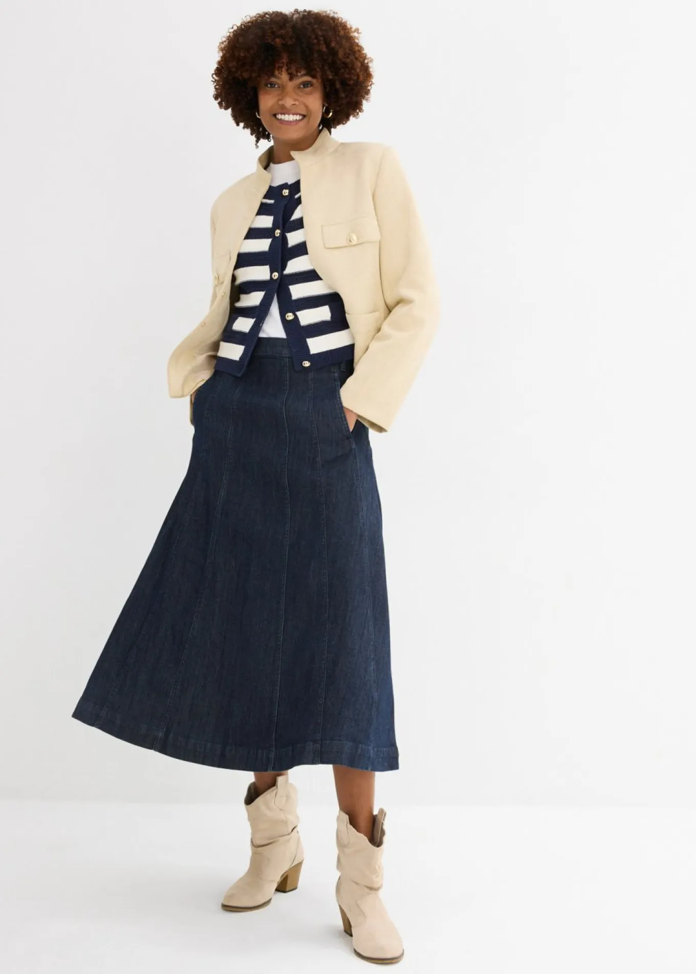 Falda vaquera midi