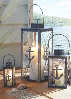 Farol con ancla (2 piezas)