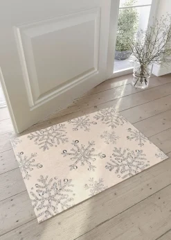 Felpudo con diseño de copos de nieve