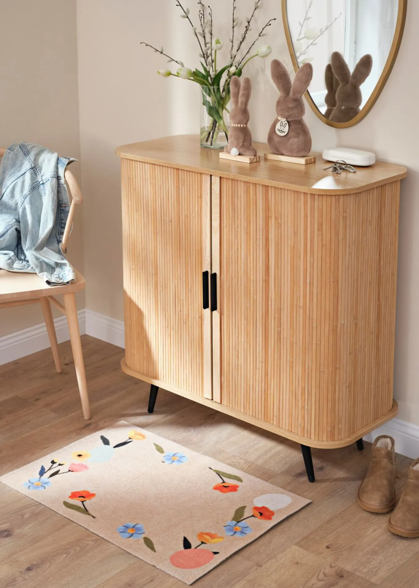 Felpudo lavable con diseño primaveral