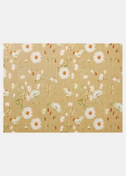 Felpudo lavable con diseño de flores