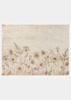 Felpudo lavable con diseño de flores