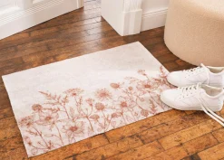Felpudo lavable con diseño de flores