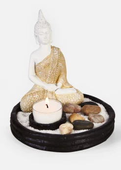 Figura decorativa de Buda con vela