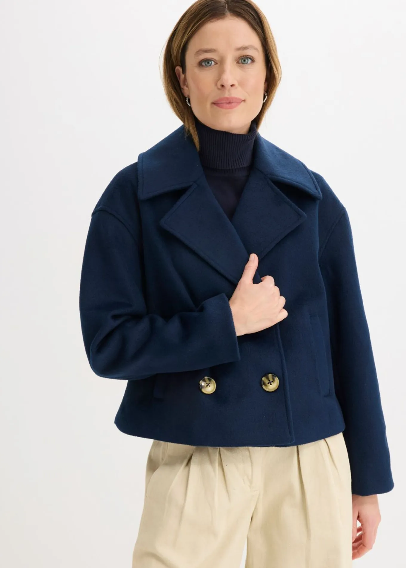 Gabardina holgada con aspecto de lana
