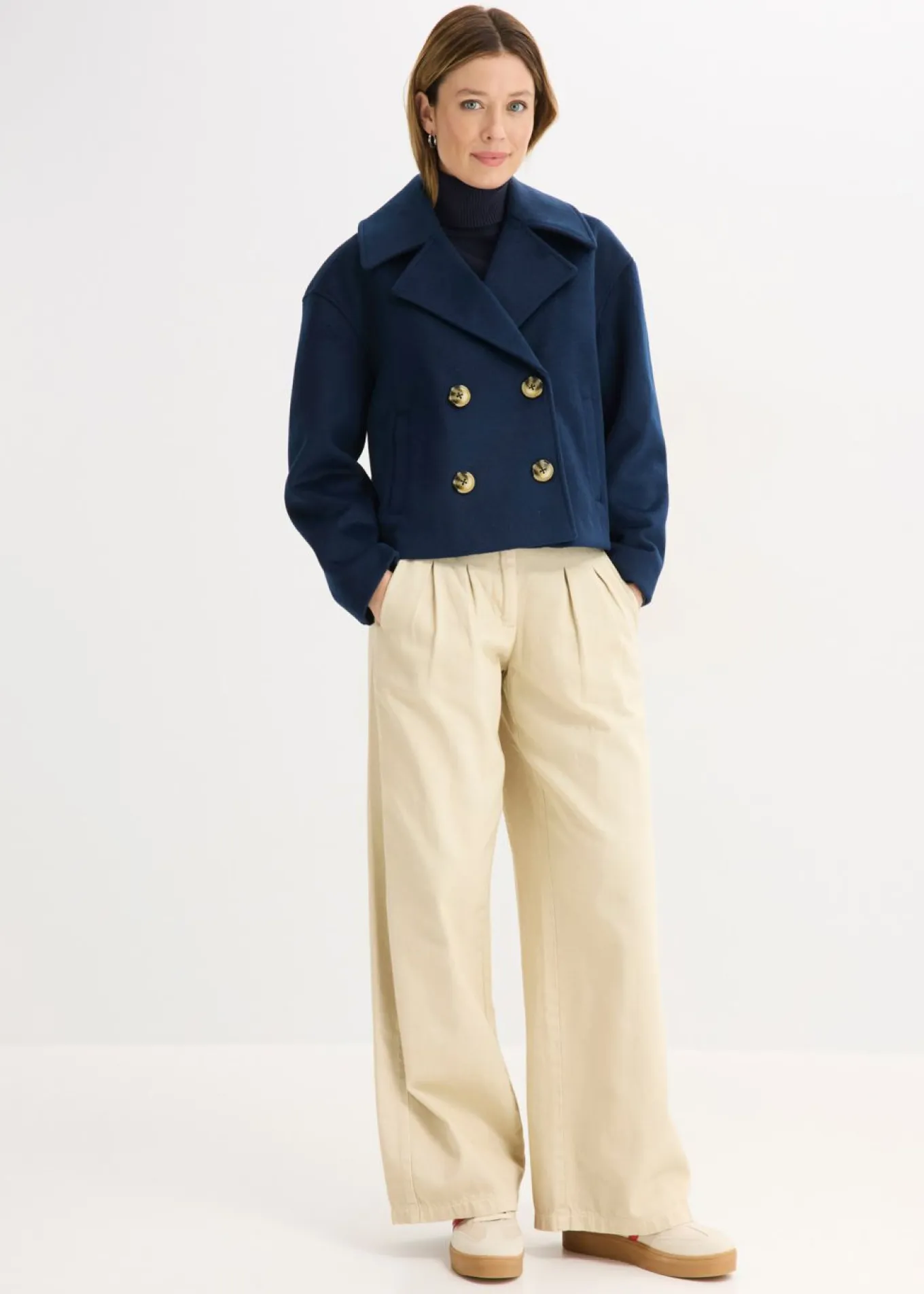Gabardina holgada con aspecto de lana