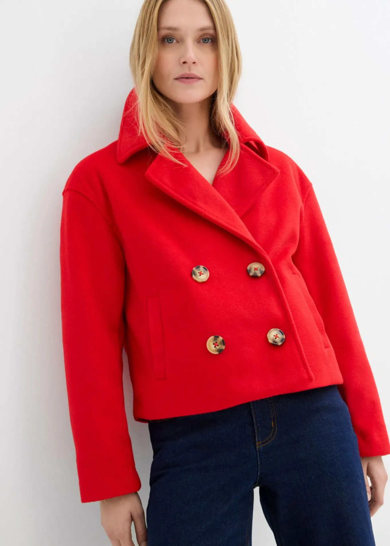 Gabardina holgada con aspecto de lana