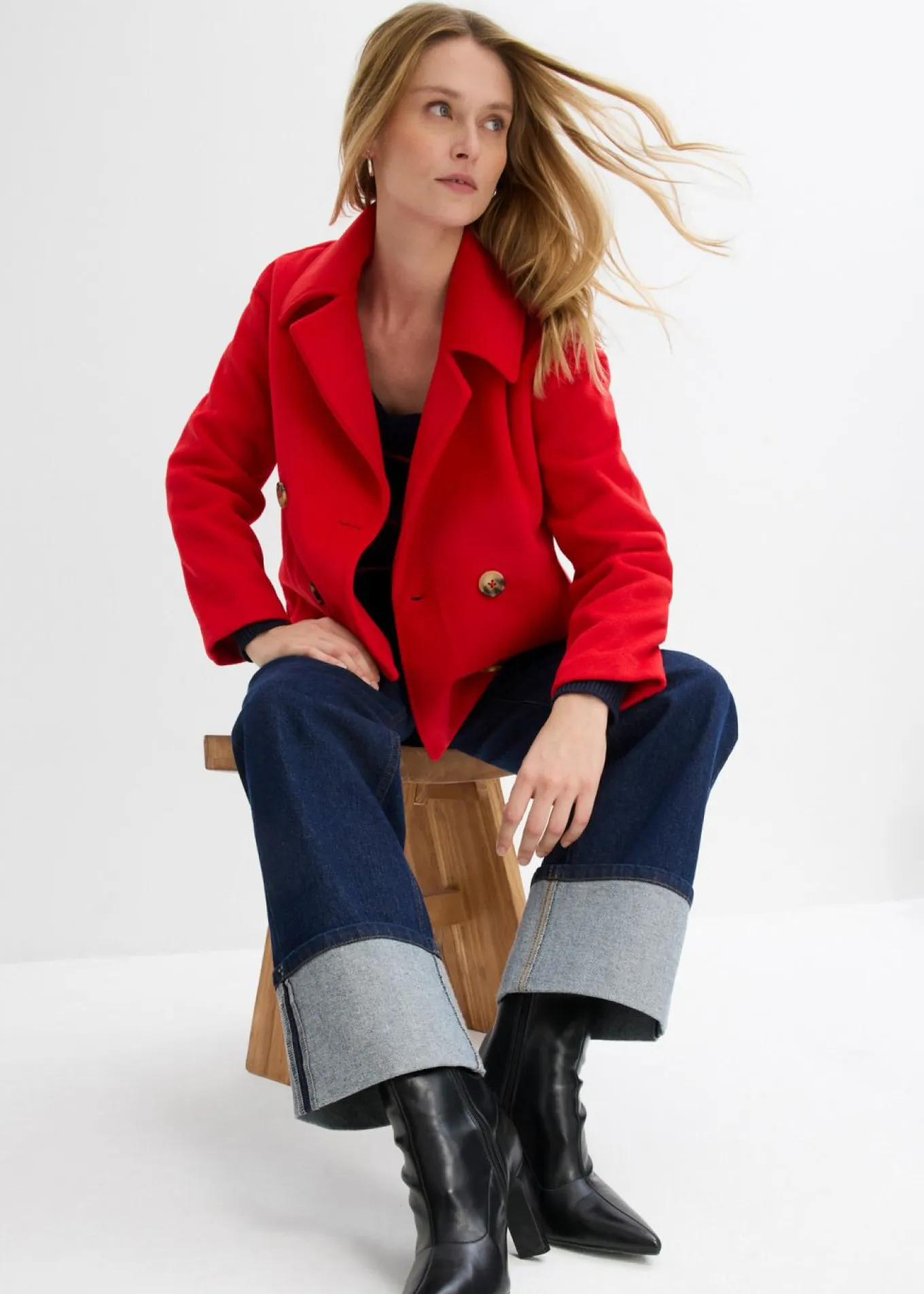 Gabardina holgada con aspecto de lana