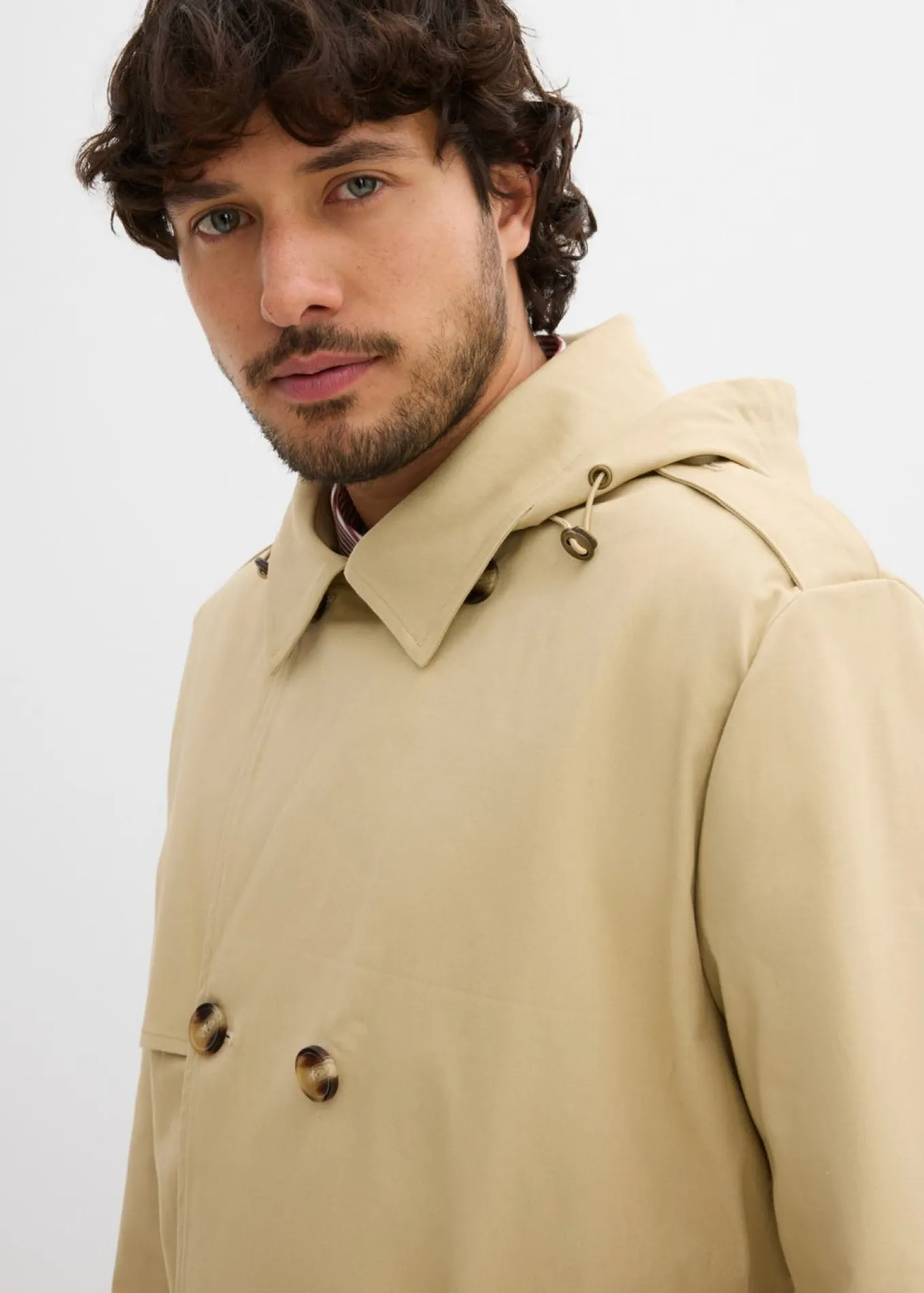Gabardina impermeable 2 en 1 con capucha desmontable