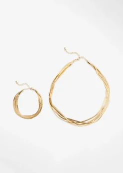 Gargantilla y pulsera (2 piezas) de latón