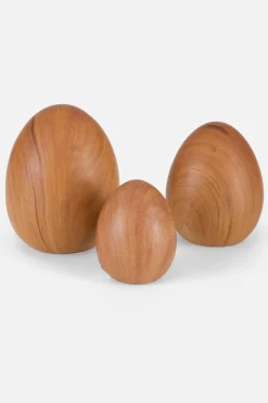 Huevos de Pascua decorativos con aspecto de madera (3 unidades)