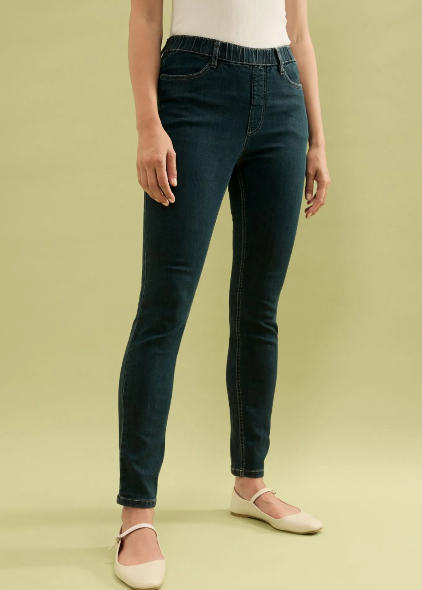 Jeggings elásticos con cintura cómoda y ancha