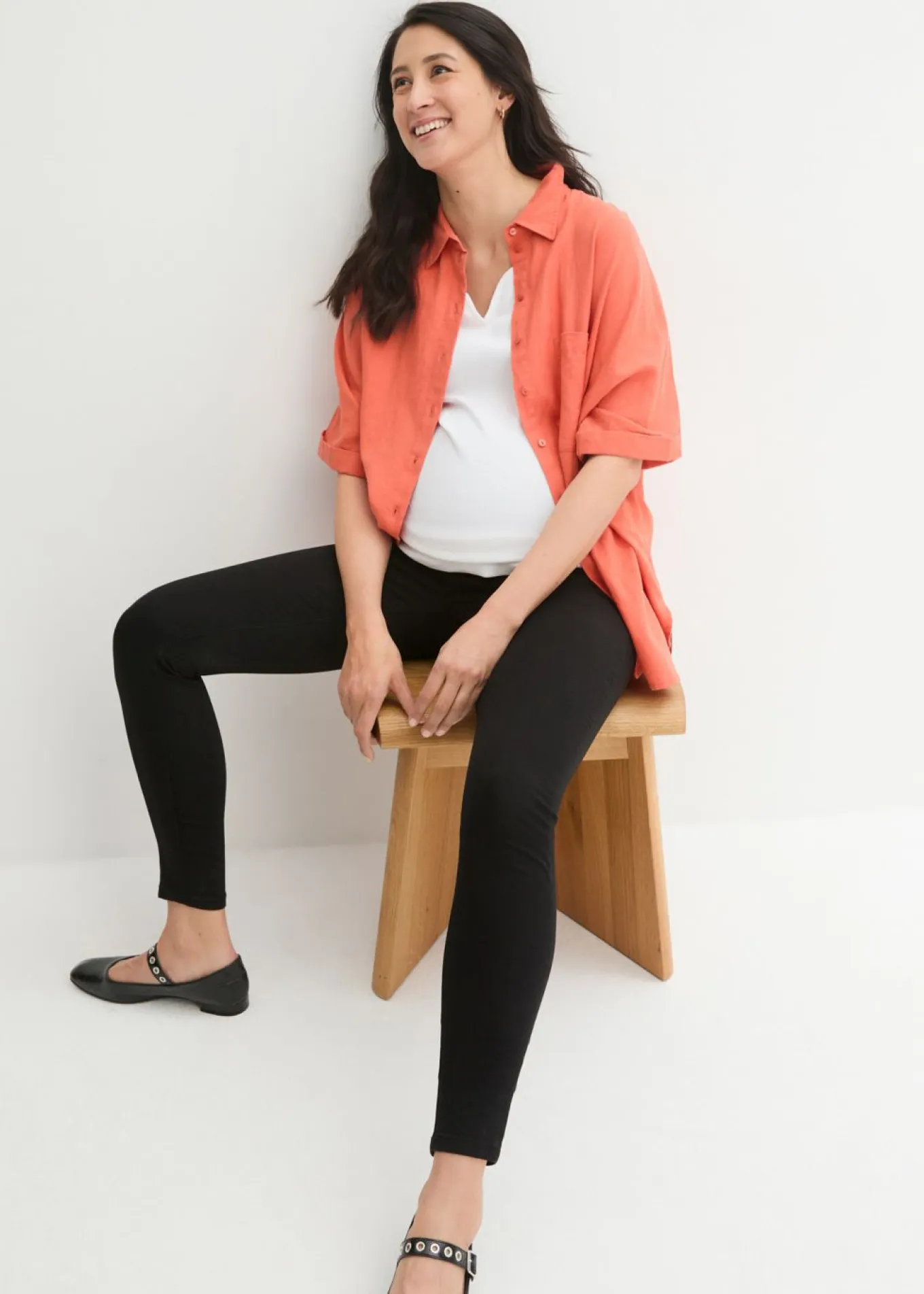 Jeggings premamá con contenido elástico y corte pitillo