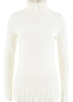 Jersey básico de punto fino con cuello alto