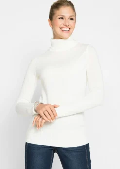 Jersey básico de punto fino con cuello alto