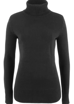 Jersey básico de punto fino con cuello alto