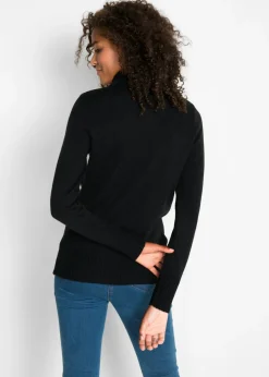 Jersey básico de punto fino con cuello alto