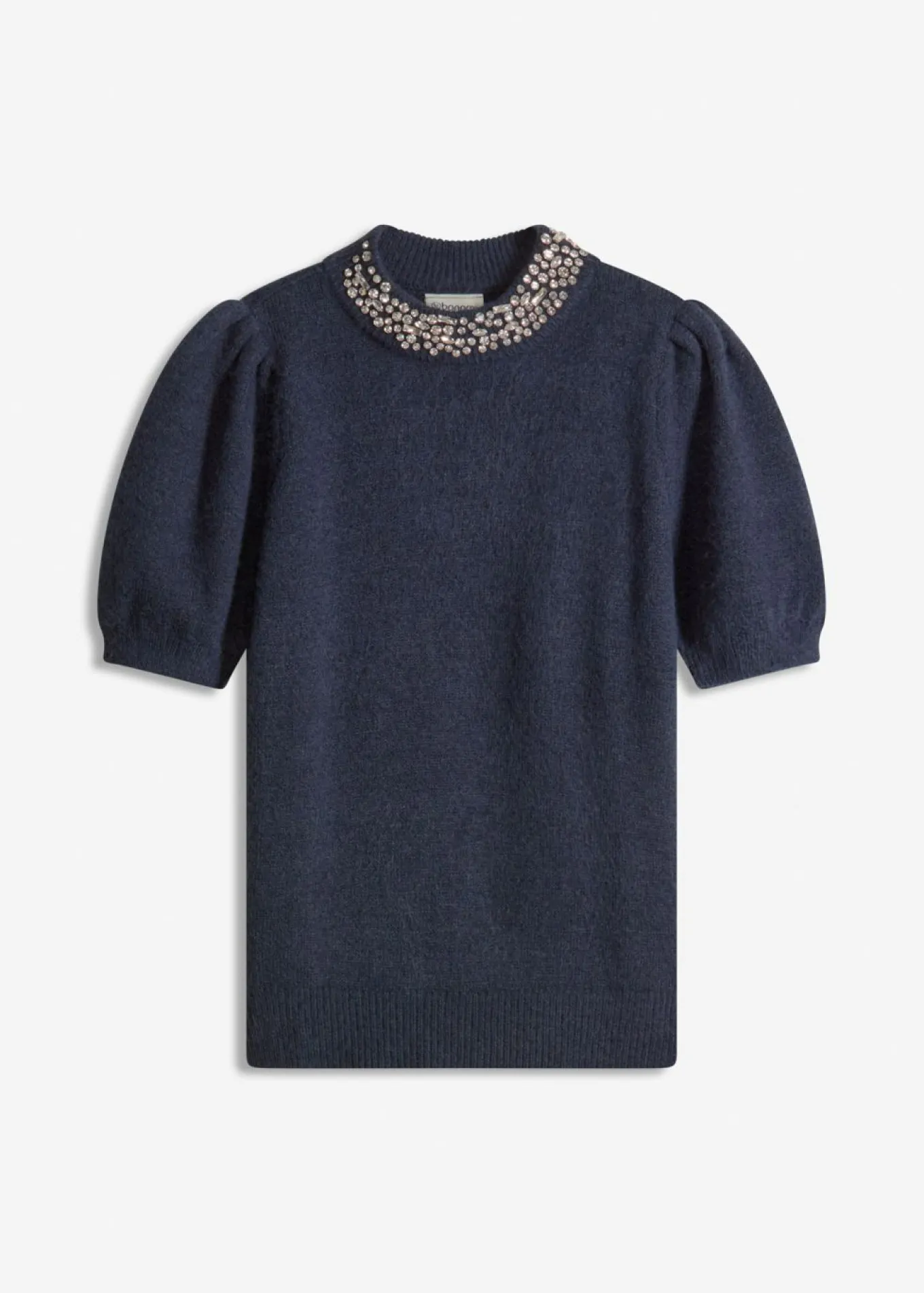 Jersey con aplicación de piedras brillantes