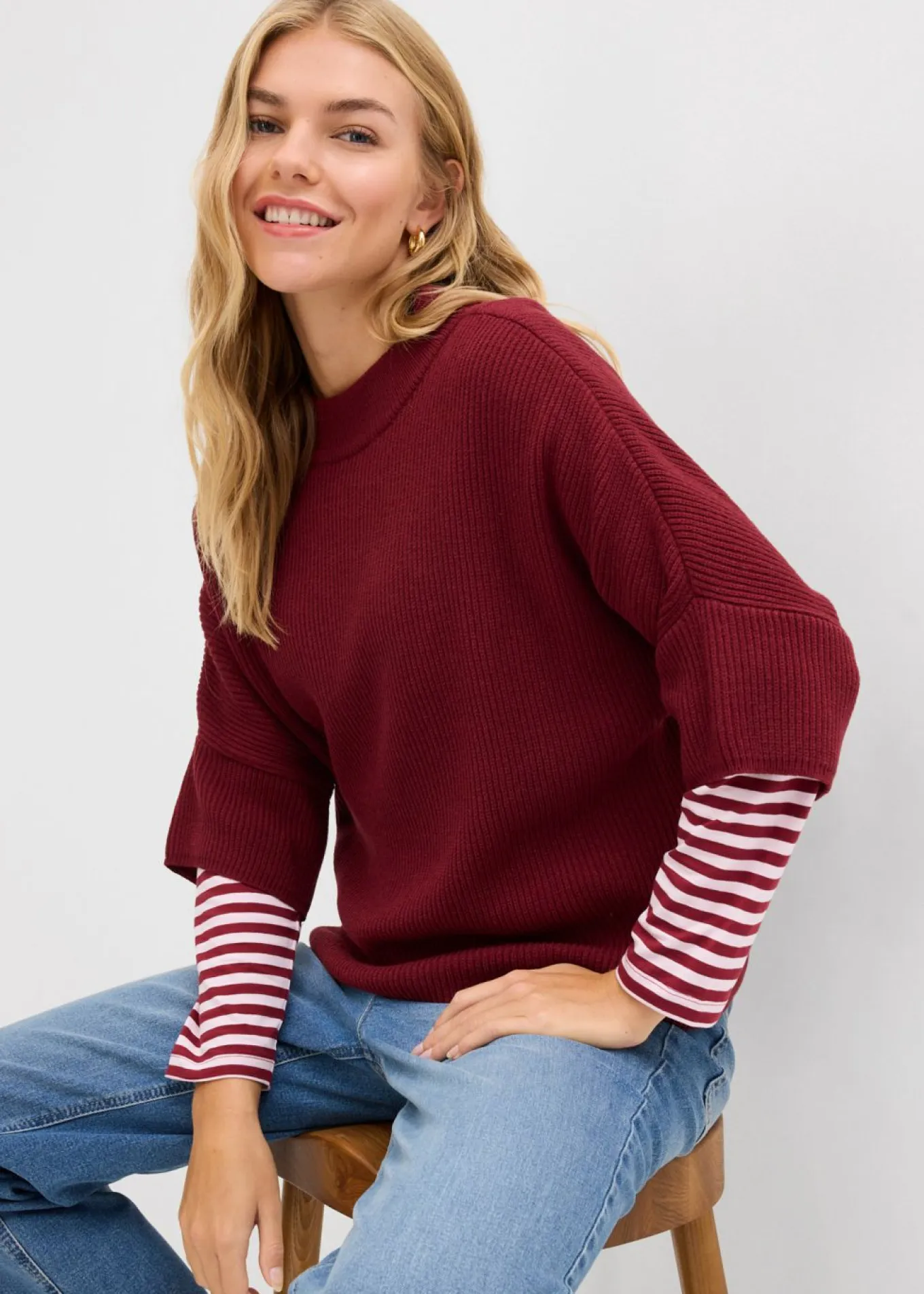 Jersey con corte boxy de mezcla de viscosa suave