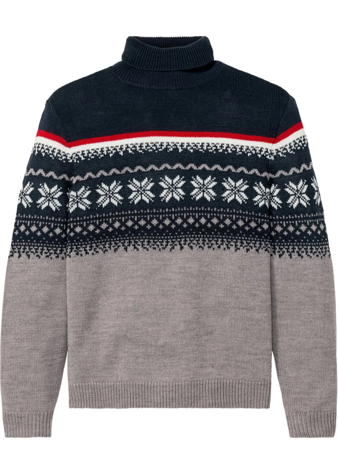 Jersey con cuello alto y patrón nórdico