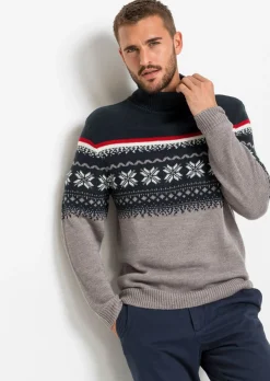 Jersey con cuello alto y patrón nórdico