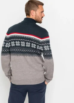 Jersey con cuello alto y patrón nórdico