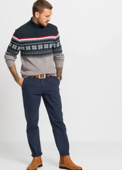 Jersey con cuello alto y patrón nórdico