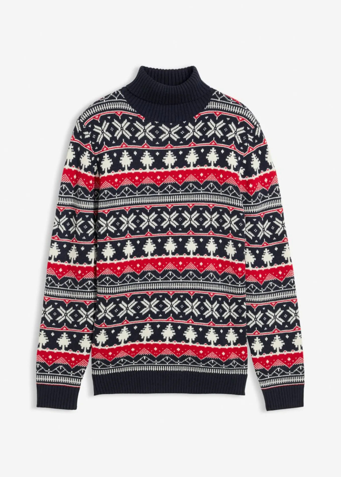 Jersey con cuello alto y patrón nórdico