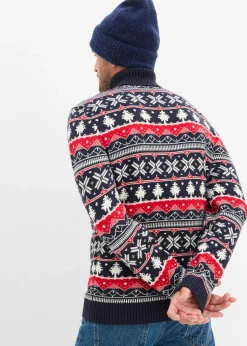 Jersey con cuello alto y patrón nórdico