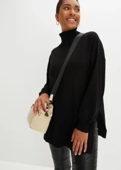Jersey con cuello vuelto de mezcla de viscosa