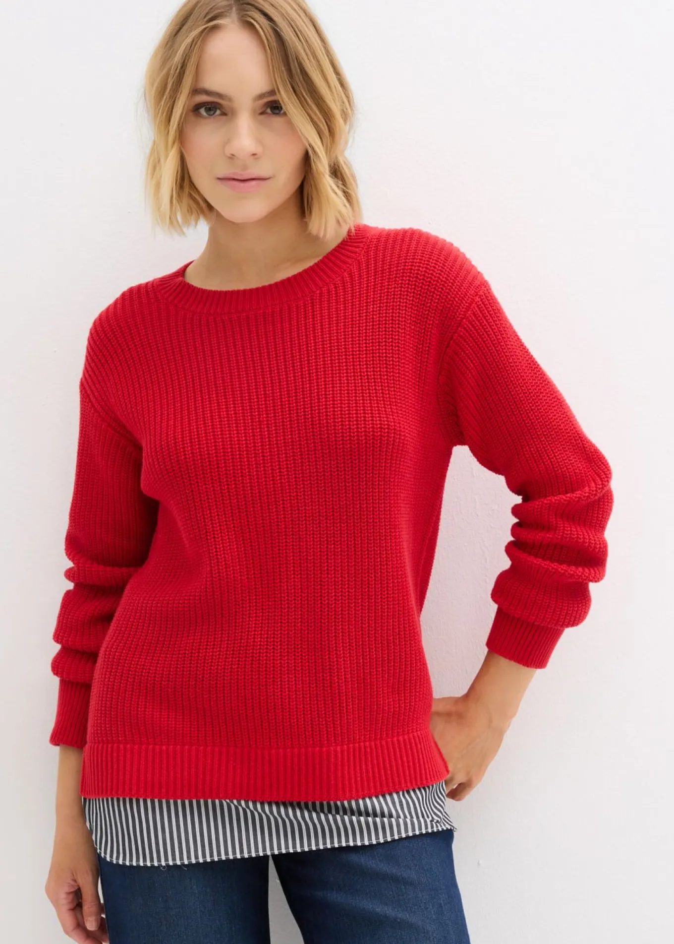 Jersey con inserto de blusa