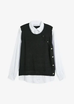Jersey con inserto de blusa