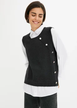 Jersey con inserto de blusa